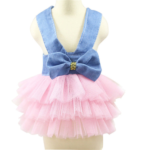 1 pcs Pet Cat Dog Clothes Summer Dress Red Pink Color Tutu Skirt for Puppy Clothing Spring Fashion Jean Pet Clothes