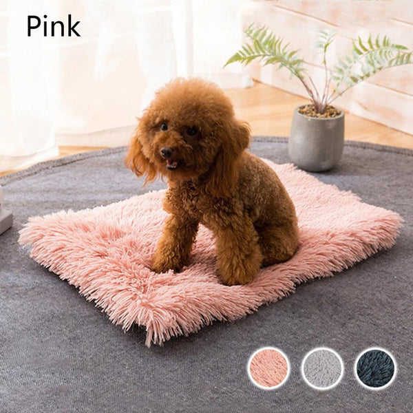 Winter Pet Dog Bed Long Plush Soft Comfortable Fleece Pet Cushion House Puppy Dog Cat Sleeping Bed For Dogs Cats Chihuahua
