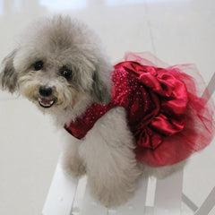 Princess Dog Dresses high-luminance color Dog Clothes Bow Tutu Princess Dress Puppy Lace Skirt Wedding Party Pet Apparel