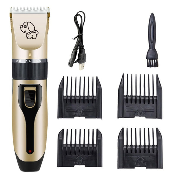 Professional Dog Hair Trimmer Pet Grooming Kit USB Rechargeable Electrical Pet Clipper Shaver Set Low-Noise Pets Haircut Machine