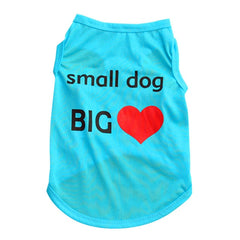 Heart Dog Summer Dress Letter Printed Small Dog Tops Dog Cat Puppy Clothes T Shirt Dress Pet Costumes PCMMA