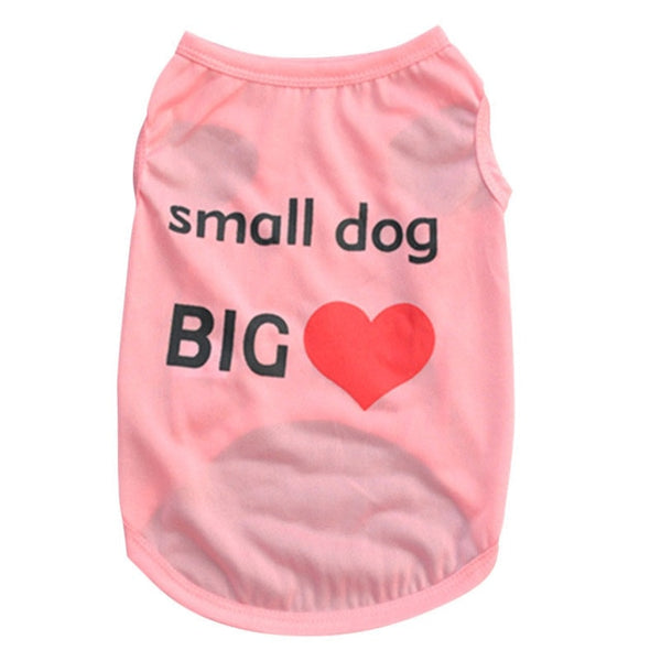 Heart Dog Summer Dress Letter Printed Small Dog Tops Dog Cat Puppy Clothes T Shirt Dress Pet Costumes PCMMA