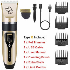 Electrical Dog Hair Trimmer USB Charging Pet Hair Clipper Rechargeable Low-noise Cat Hair Remover Grooming Hair Cutter Machine
