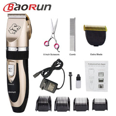 Baorun Professional Pet Dog Hair Trimmer Animal Grooming Clippers Cat Cutter Machine Shaver Electric Scissor Clipper 110-240V AC