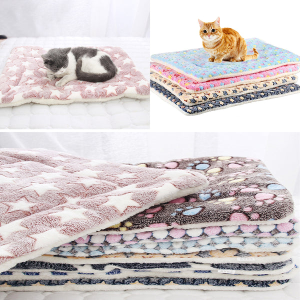 Thickened Pet Soft Fleece Pad Blanket Bed Mat For Puppy Dog Cat Home Washable Rug Keep Warm S/M/L/XL/XXL/XXXL Sofa Cushion