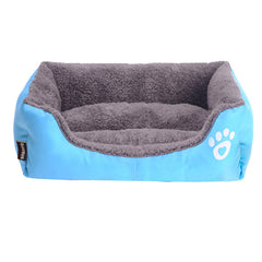 S-3XL Fleece Dog Bed Paw Pattren Waterproof Bottom Pet Sofa Mat Warm Dog Beds For Large Dogs Dropshipping