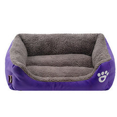 S-3XL Fleece Dog Bed Paw Pattren Waterproof Bottom Pet Sofa Mat Warm Dog Beds For Large Dogs Dropshipping