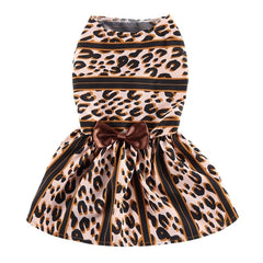 Pet Dog Clothes Spring & Summer Dog Dress Pet Leopard Print Vest Shirts Lace Dress Fashion Striped Print Dress Clothing XS-L