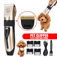 Professional Pet Dog Hair Trimmer Low-noise Pet Hair Clipper Machine Rechargeable Dog Grooming Electric Pet Hair Cutter+ Blade