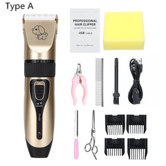 Professional Pet Dog Hair Trimmer Low-noise Pet Hair Clipper Machine Rechargeable Dog Grooming Electric Pet Hair Cutter+ Blade