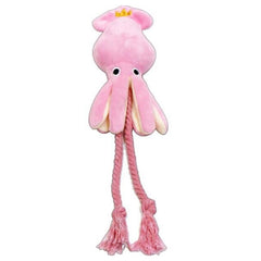 Cute Squid Dog Toy Octopus Cute BB Plush Pet Puppy Rope Toys Pink Chew Squeak Toys