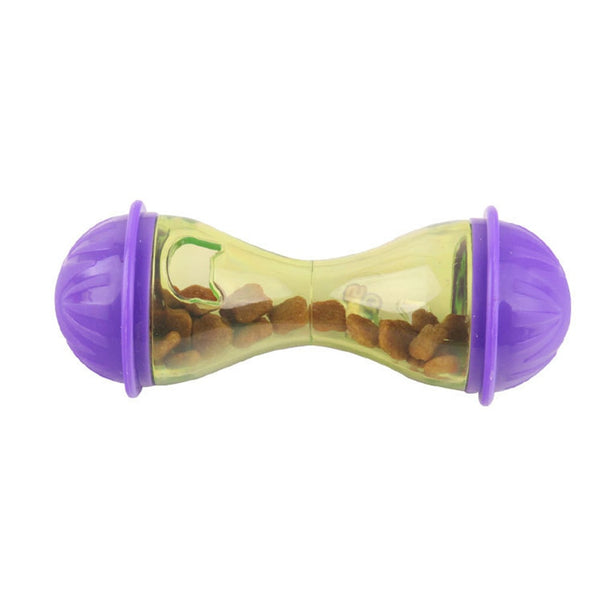 Pet Dogs Bone Shape Bowl Feeder Ball Toy Puppy Dog Leakage Feeding Training Tumbler Bowl