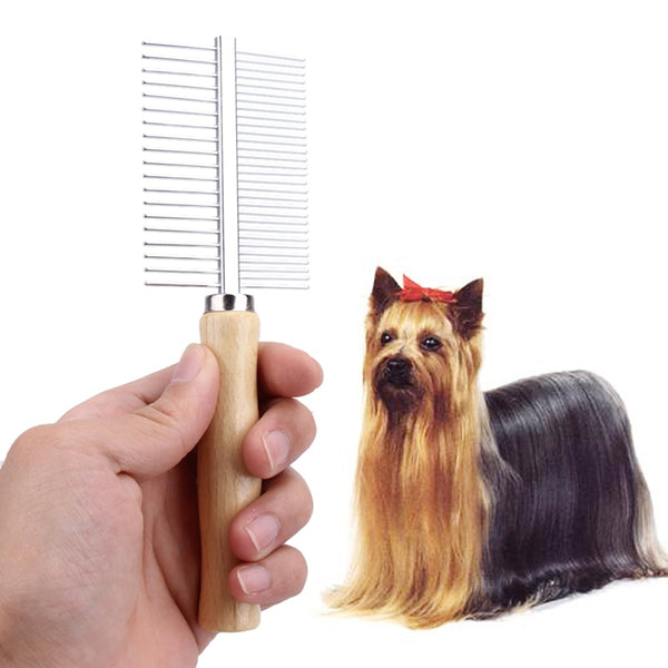 Stainless Steel Dog Brush Comb Hair Brush Professional Pet Hair Brush Cat Hair Fur Double-sided Brush Comb Grooming
